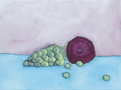 Grapes and Apple; Original Painting; Denise Gracias